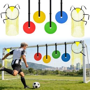 6 Pcs Football Target Net Set Soccer Goal Targets with Adjustable Straps, Corner Soccer Train Goal for Shooting Accuracy Training Top Bins Soccer Target Goal for Lacrosse, Hockey, Football in Kuwait