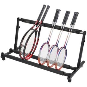 رف تخزين مضارب التنس قابل للتعديل، حامل قابل لضبط الارتفاع للتنس وكرة الريشة والكمان والجيتار، منظم من طبقة واحدة للمعدات الرياضية والآلات الموسيقية in Kuwait