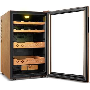 70L Upgraded Electric Humidor, 400 Counts Large Capacity,Thermostatic Electric Cooler Cabinet with Digital LED Screen, Safety Lock,Smart Humidity & Temp Control in Kuwait
