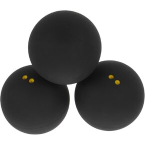 Housoutil 3pcs Double Yellow Dot Squash Balls Professional Rubber Practice Balls 38-40mm for Beginner Competition Training and Indoor Racket Sports in Kuwait