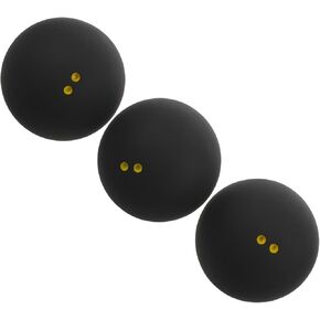 GARVALON 3pcs Double Yellow Dot Squash Balls Professional Slow Speed Rubber Training and Competition Balls Official Tournament Size 38-40mm for Squash Players in Kuwait