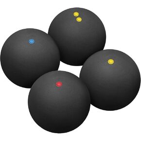 DECHOUS 4Pcs High Bounce Squash Balls for Indoor Outdoor Racket Sports, Set of 4 Rubber Balls Training Practice Equipment in Kuwait
