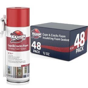 Kraken Bond Gaps & Cracks Expanding Foam Sealant - (24x12oz) High Expansion Polyurethane Spray Foam for Window & Door, Straw Use Waterproof High Yield Gap Filler - 24 Pack in Kuwait