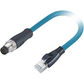 M8 waterproof connector 8pinA-Code male straight head pre-cast tail end molding RJ45 crystal head 2M in Kuwait