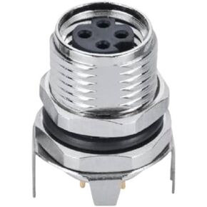 M8 female board connector front lock PCB type shielded type 4PIN D type in Kuwait