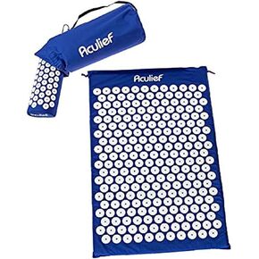 Aculief - Acupressure Mat and Pillow - Massage Mat Set - Stress and Pain Relief and Relaxation for Total Body Use - at Home and On-The-Go Use - 7000 Acupressure Points (Dark Blue) in Saudi Arabia