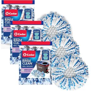 O-Cedar Genuine RinseClean Deep Clean Spin Mop Head Replacement | Machine Washable | Reusable | Microfiber Refill | 40% More Cleaning Power (Pack of 3) in Kuwait