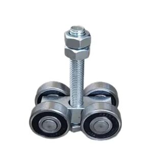 1pcs Box Rail Hnager Double Wheel Rail Hanging Trolley Hanger Roller for Sliding Barn Door 4 Wheel Hoist Trolley with Rollers(Beige) in Saudi Arabia