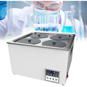 Digital Lab Water Bath Heater, 1-8 Hole Electric Heating Device, Stainless Steel, Anti-Dry Burn, Adjustable Temperature for Experiments and Lab Use in Kuwait