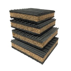 CP4X4-P4 وسادة اهتزاز من الفلين/المطاط مقاس 4 بوصة × 4 بوصة، حجم كل وسادة لا يزيد عن 50 رطل لكل بوصة مربعة من وزن الماكينة، وسمك 7/8 بوصة (عبوة من 4) in Kuwait