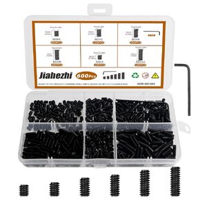 300 Pcs 24 Size Set Screws Assortment Kit (M3, M4, M5, M6, M8) Metric & SAE Allen Set Screws for Bathroom Fixture Metric Bolt Assortment for Door Knobs, Faucets, Plumbing in Saudi Arabia