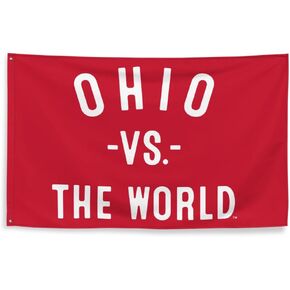 Ohio Vs The World Large Flag - Red 3x5 Ohio Pride Boat Door room Mancave Garage Wall Banner Flag in Saudi Arabia