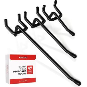 69 قطعة من خطافات بيجبورد سميكة للغاية مقاس 2/4/6 بوصة، ملحقات منظم لوحة ربط شديدة التحمل، شماعات أدوات لوحة ربط تناسب أدوات تعليق بيجبورد مقاس 1/4 بوصة، المرآب، المطبخ، ورشة العمل، الجدار والمتجر in Kuwait