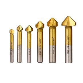 6 قطعة 90 درجة 3 الناي الشطب مثقاب الخشب HSS الشطب نهاية مطحنة Charmfer القاطع وسع مثقاب الخشب in Kuwait