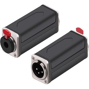 1Pc 6.35mm Jack Couplers Connector 6.35mm Female Chassis Socket to 3Pins Male/Adapter(Plastic-M-Black) in Kuwait