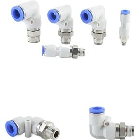 موصلات دوارة هوائية تركيبات دوارة 360 درجة دوران ذكر M5 1/4 1/2 خرطوم مشترك 6/8/10 مم موصل دوار 1 قطعة (6-M5، NRL) in Kuwait