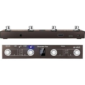 وحدة تحكم القدم M-VAVE Chocolate Plus MIDI، دواسة MIDI لاسلكية مع 4 مفاتيح قدم قابلة للبرمجة، دواسة تقليب الصفحات القابلة لإعادة الشحن BT لـ DAW، دواسة حلقة وموالف، متوافقة مع iOS Android Windows Mac in Kuwait