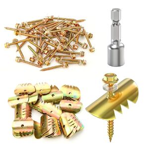 200Pcs 1.5" Cat Claw Fasteners, Reuse Galvanized Fence Staples with Drill Bit for Wire Fencing Mesh in Kuwait