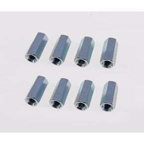 8 Pack 1/4-28 X 7/8" Long Fine Thread Hex Coupling Nut with Zinc Plate in Kuwait