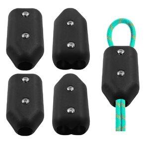 4 Pcs Reusable Rope Clamps, 1/2 Inch Plastic Chain Connector Black Clips, Adjustable Plastic Clips for 9-10 mm Nylon or Braided Ropes in Saudi Arabia