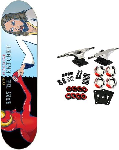 Toy Machine Skateboard Complete Bury The Hatchet Symmetrical 8.5"" x 32"", Black/Blue in Kuwait