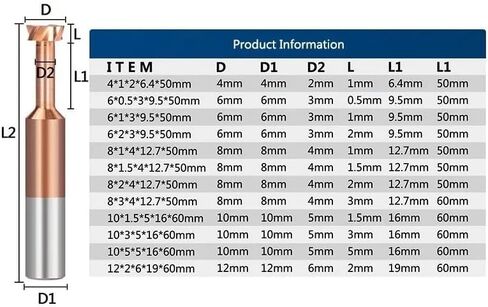 1 قطعة T فتحة نهاية مطحنة قاطعة الطحن 4 الناي طلاء التيتانيوم كربيد نهاية مطحنة 4-12 مللي متر قطع القطر ماكينة CNC راوتر بت أداة طحن للخشب أداة تشغيل المعادن (10x3x5x16x60) in Kuwait