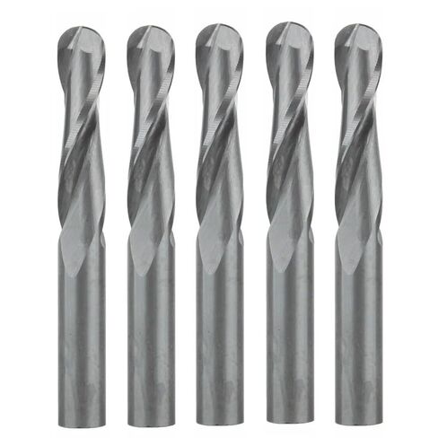 5pcs 6x6x50mm Ball Nose End Mills 22mm CEL 2 Flute High Speed Steel Spiral CNC Router Bits in Kuwait