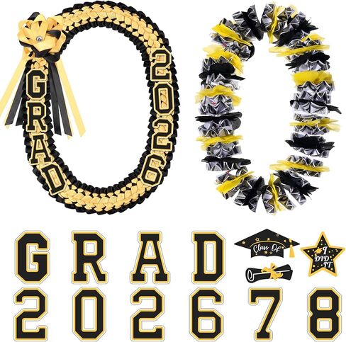 Sureio 2025 Graduation Leis Hawaiian Lei Graduation Money Ribbon Leis Double Braided Necklace Graduate Gift or Women Men in Kuwait