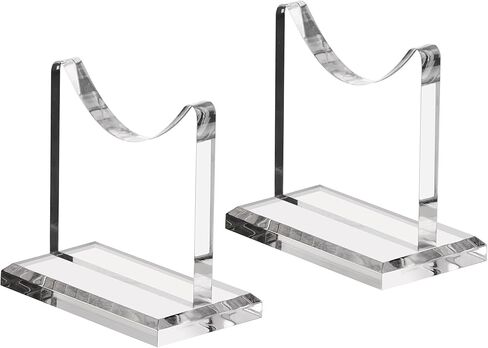 SANRUI Sword Stand Display, 8mm Thick Acrylic Katana Stand, Clear Lightsaber Display Stand for Tabletop, Horizontal Samurai Sword Holder Rack for Scabbard Dagger Wand, No Drilling Required, 2 Pack in Saudi Arabia