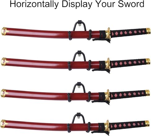 4 Pack Small Adjustable Sword Wall Mount Display Rack Stand Holder Hook Hanger for Sword, Dagger, Axe, Keyblade Vertical or Horizontal Display in Kuwait