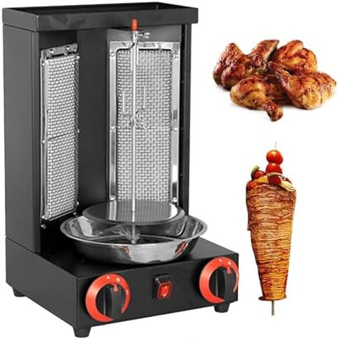 Electric Doner Kebab Machine - Vertical Gyro Grill Rotisserie with Adjustable Temperature 50-350℃ for Commercial & Home Kitchen Use - Perfect for Delicious Meat Cooking in Saudi Arabia