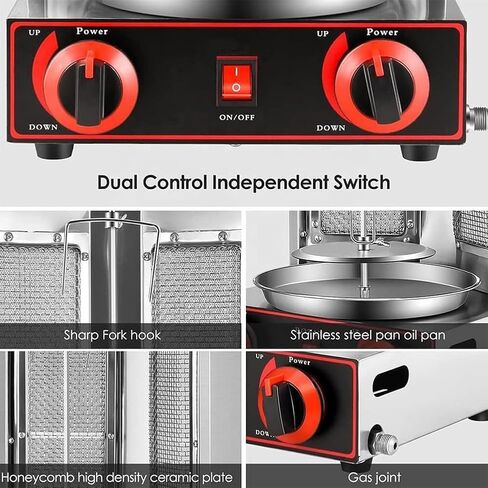 Commercial Automatic Rotating Grill, Gas Doner Kebab Machine Vertical Broiler Gyro Rotisserie, Gas Cooker Rotating Roaster Baking Machine, Simple Temperature Control Panel in Kuwait