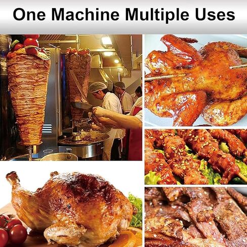 Commercial Automatic Rotating Grill, Gas Doner Kebab Machine Vertical Broiler Gyro Rotisserie, Gas Cooker Rotating Roaster Baking Machine, Simple Temperature Control Panel in Kuwait