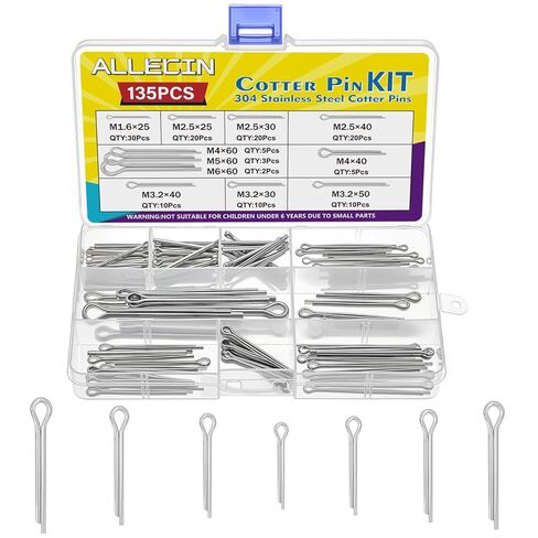 8 Values 90Pcs Hitch Pin Clip R Clips Spring Retaining Pins 304 Stainless Steel Hairpin Cotter Pin Assortment Kit for Trailer Hitch Locking Machinery Repairs in Saudi Arabia