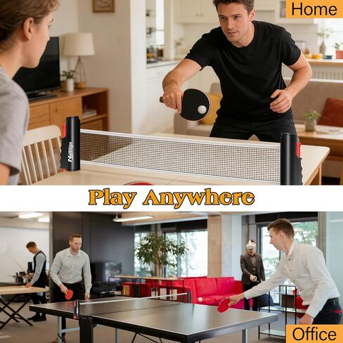 مجموعة تنس الطاولة مع شبكة قابلة للسحب، مجموعة مجداف بينج بونج المحمولة مع مضربين و8 كرات وحقيبة شبكية، طقم تنس طاولة سهل الإعداد للاستخدام الداخلي والخارجي والمبتدئين والمنزل والمكتب in Kuwait