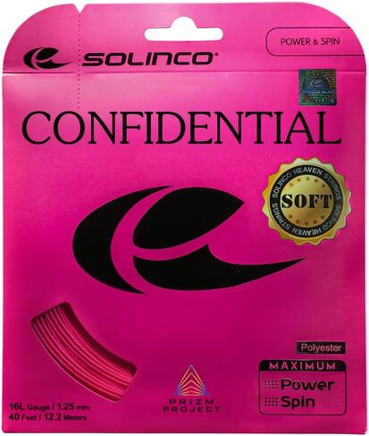 Solinco Confidential Soft Co-Polyester Tennis String Set 40 ft / 12.2 m - Enhanced Comfort & Precision Control, Spin Optimized Durable Polyester String with Long Lasting Tension – Pink in Kuwait