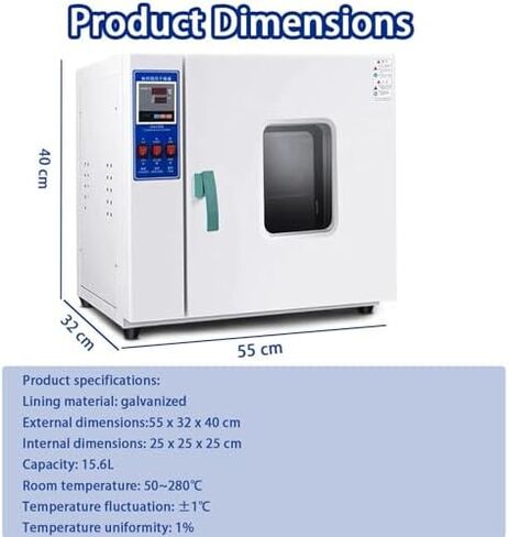 16L Digital Lab Forced Air Convection Drying Oven - Constant Temperature Blast Oven with Timer & Temperature Control, Electric Incubator for Laboratory Use, 220V in Kuwait