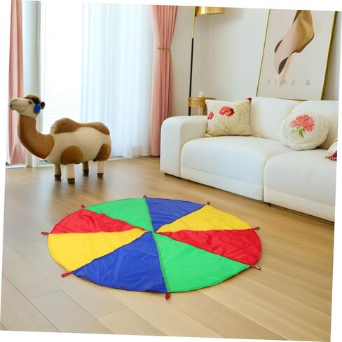 Rainbow Parachute for Diameter Outdoor Plaything for Team Games Preschool Learning Activities Engaging Colors for Sensory Integration Cognitive Development in Saudi Arabia