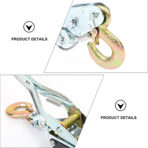 Balacoo Lightweight 2t Ratchet Wire Rope Puller with Dual Hooks, 2m Steel Cable Manual Power Puller for Boat and Industrial Use in Saudi Arabia