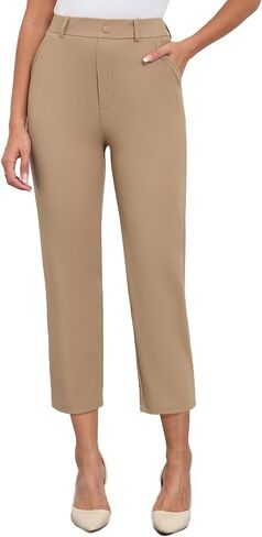 Agenlulu High Cherened Capri Dress Pants للنساء UPF 50+ تبريد مسدود بشكل مستقيم الأعمال العمل غير الرسمية العمل capris in Kuwait