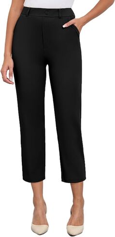 Agenlulu High Waisted Capri Dress Pants for Women UPF 50+ Cooling Stretchy Straight Slacks Business Casual Work Capris in Kuwait