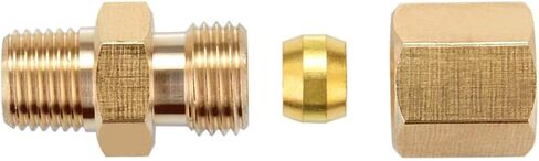 Compression Fitting, Connector Tube Coupling for Gasoline Oil Vacuum Non-Potable Water Lines 1/4" Comp (Actual Diameter 1/4 in) x 1/4" Male NPT (Actual Diameter 9/16 inch) Brass in Saudi Arabia