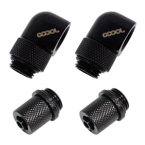 مجموعة تركيب ضغط Alphacool ES 8/5 مم ومجموعة تركيب دوارة 90 درجة، أسود داكن، عبوتان in Kuwait