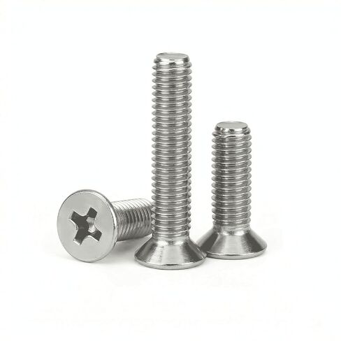 #6-32 x 1/4'' (50 Pack) Flat Head Machine Screws Phillips Drive Machine Screws, 304 Stainless Steel 18-8, Bright Finish, Fully Threaded,for Furniture Repairs and 3D Printer in Kuwait