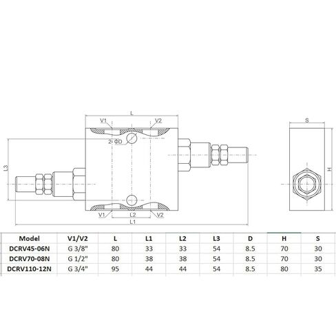 Dual Crossover Hydraulic Relief Cushion Valve, 3/4" NPT Ports, 30 GPM in Saudi Arabia