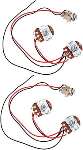 2 Sets Bass Guitar Wiring Harness Kit, Prewired Bass Circuit Harness with Enhanced Tone for Stage Performance and Music Expression, Professional Guitar Accessories in Saudi Arabia