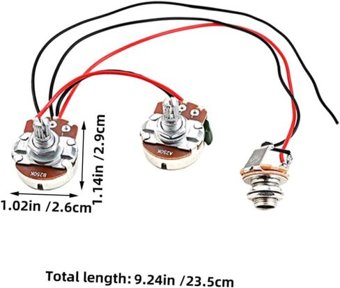 2 Sets Bass Guitar Wiring Harness Kit, Prewired Bass Circuit Harness with Enhanced Tone for Stage Performance and Music Expression, Professional Guitar Accessories in Saudi Arabia