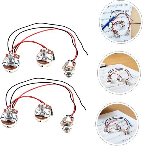 Yardwe 2 Sets Bass Guitar Wiring Harness Kit with Prewired Circuit for Electric Bass Guitar Parts Suitable for Stage Performance and Music Expression in Saudi Arabia