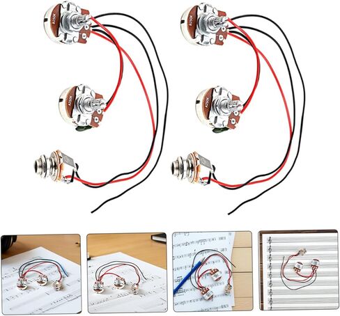 Yardwe 2 Sets Bass Guitar Wiring Harness Kit with Prewired Circuit for Electric Bass Guitar Parts Suitable for Stage Performance and Music Expression in Saudi Arabia