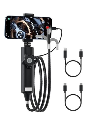 Endoscope Camera with Light[360°Rotation],1920P HD Articulating Borescope with Semi-Rigid Snake Camera, IP67 Waterproof Inspection,Gifts/Tools Bore Scope Girls for Men for iPhone in Kuwait